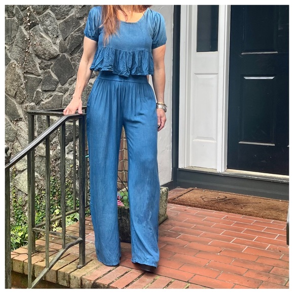 15 Boho Fabulous 2 Piece Wide Leg Pants And Top set - Picture 2 of 7